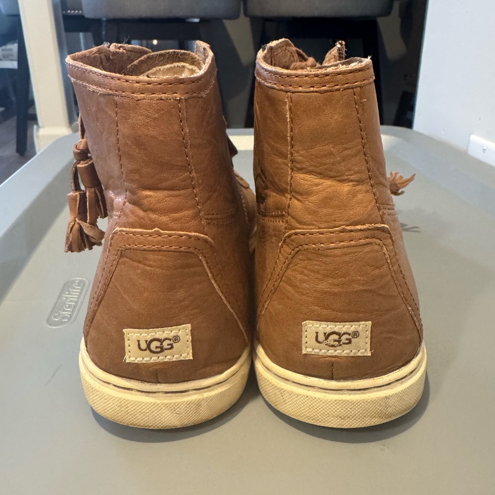 UGG Tan Leather High-Top Sneakers